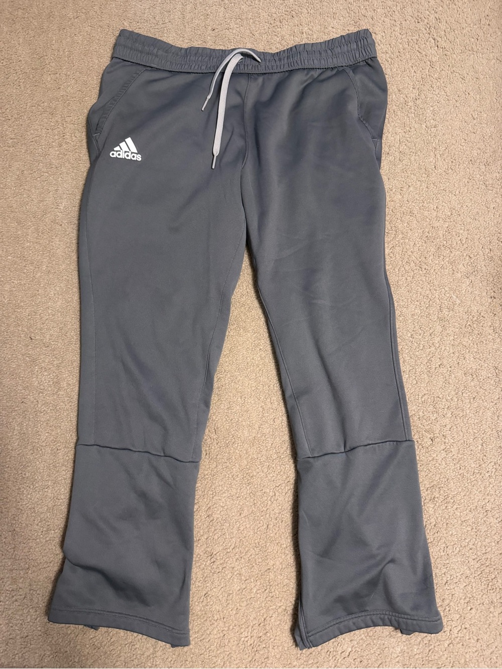 adidas Gray Fleece Jogger Pants with Drawstring